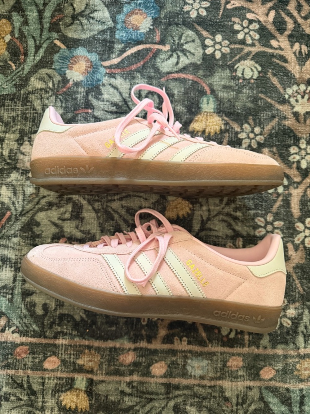 adidas Gazelle Women's Blush Pink Suede Sneakers with White Stripes - Picture 8 of 12